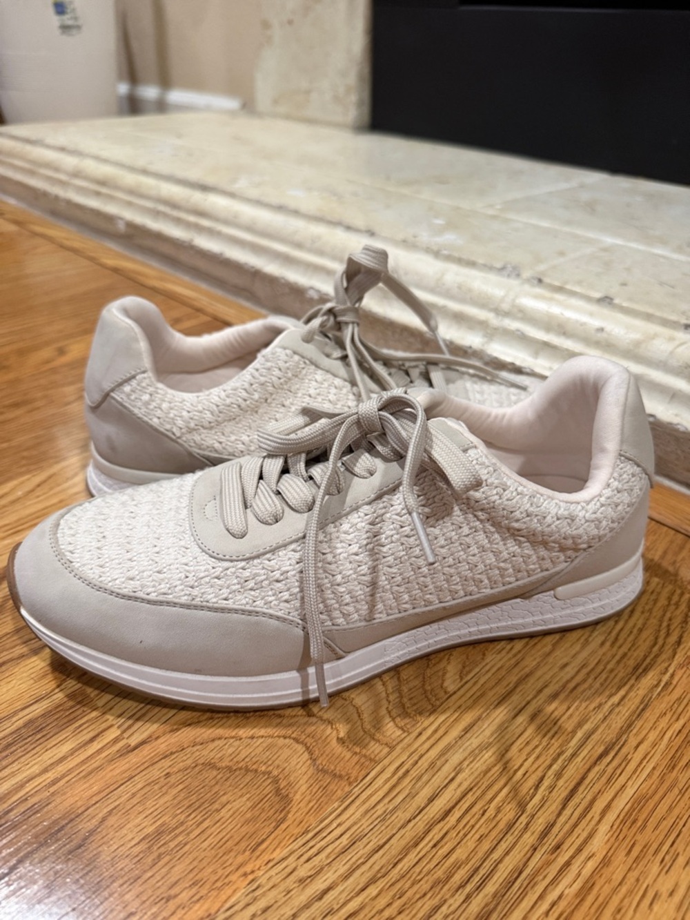 Dolce Vita Women's Knit Lace-Up Sneakers - Cream